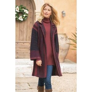 Soft Surroundings Maya Wool Blend Metallic Duster